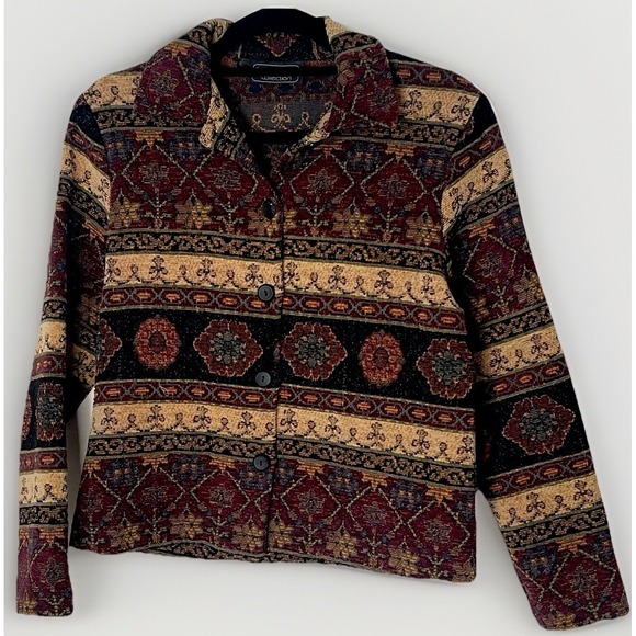 Carol Anderson Jackets & Blazers - Vintage Carol Anderson Collection‎ Tapestry Boho Jacket Women S/M Lightweight